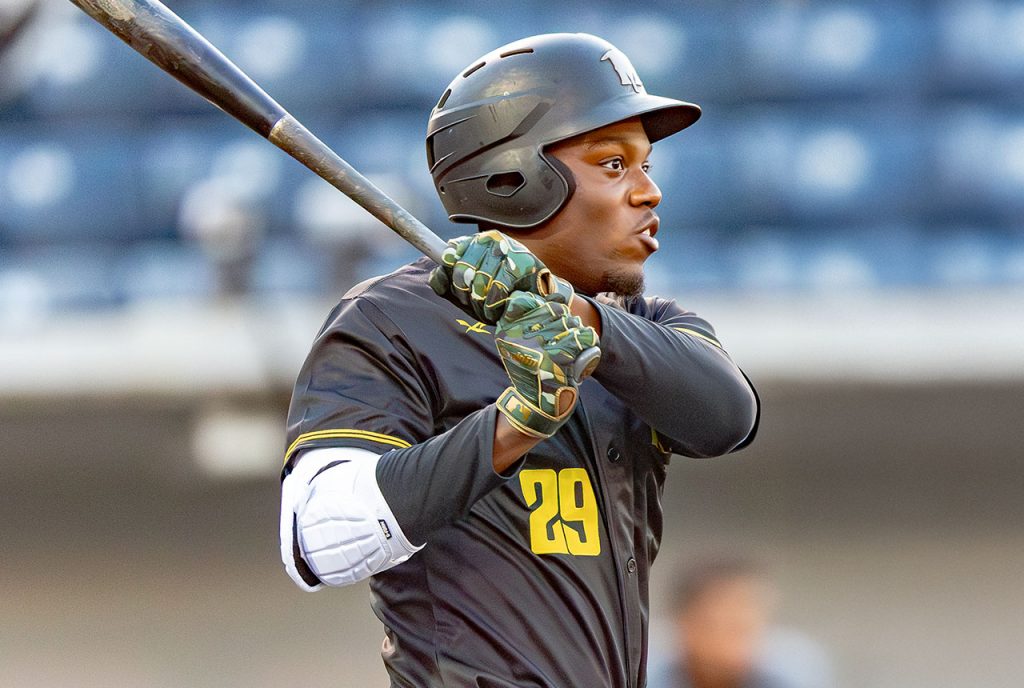 Miners first baseman Mahki Backstrom (photo by Phil Hoops)
