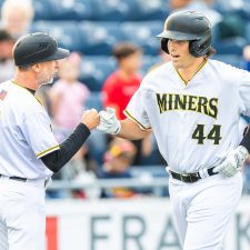 Sean Roby Jr. fist mumps Simon Walters (photo by Phil Hoops)