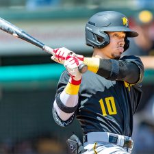 Gabriel Maciel hitting (photo by Phil Hoops)