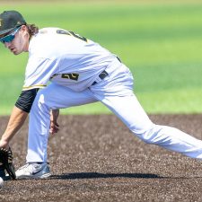 Hunter D'Amato fielding (photo by Phil Hoops)