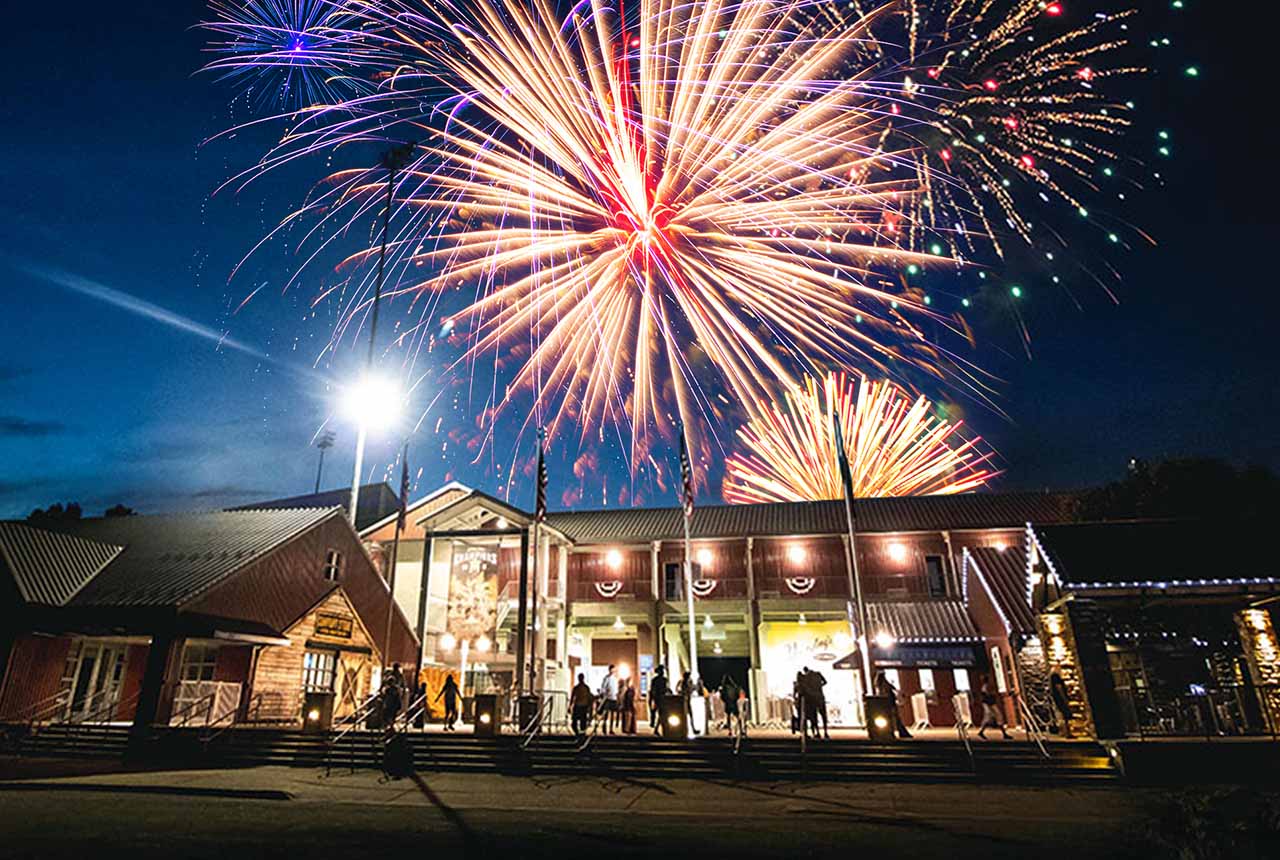 Fireworks over Skylands Stadium
