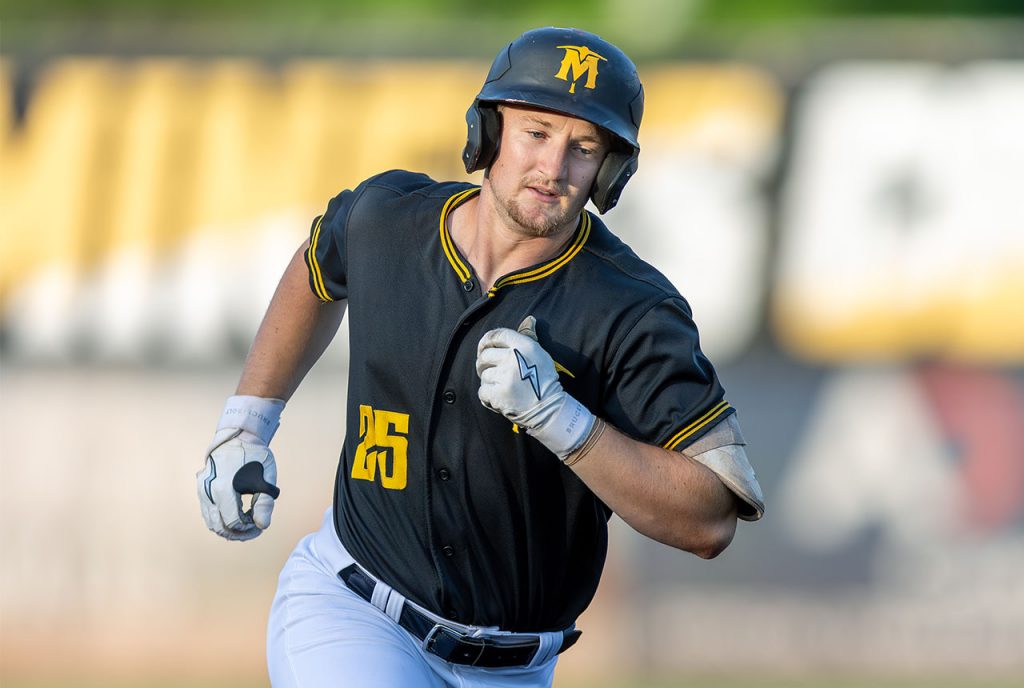 Right fielder Keenan Taylor runs the bases (photo by Phil Hoops)