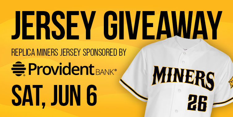 Sussex County Miners Jersey Giveaway Night, Saturday, June 6, 2026