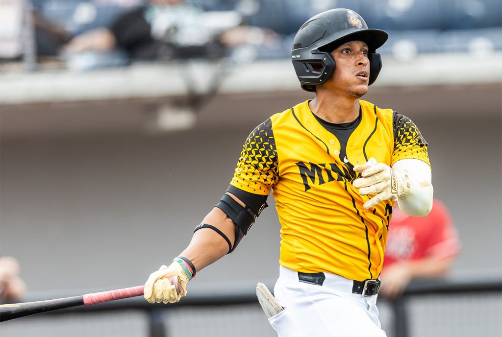 Sussex County Miners outfielder Edwin Mateo (photo by Phil Hoops).