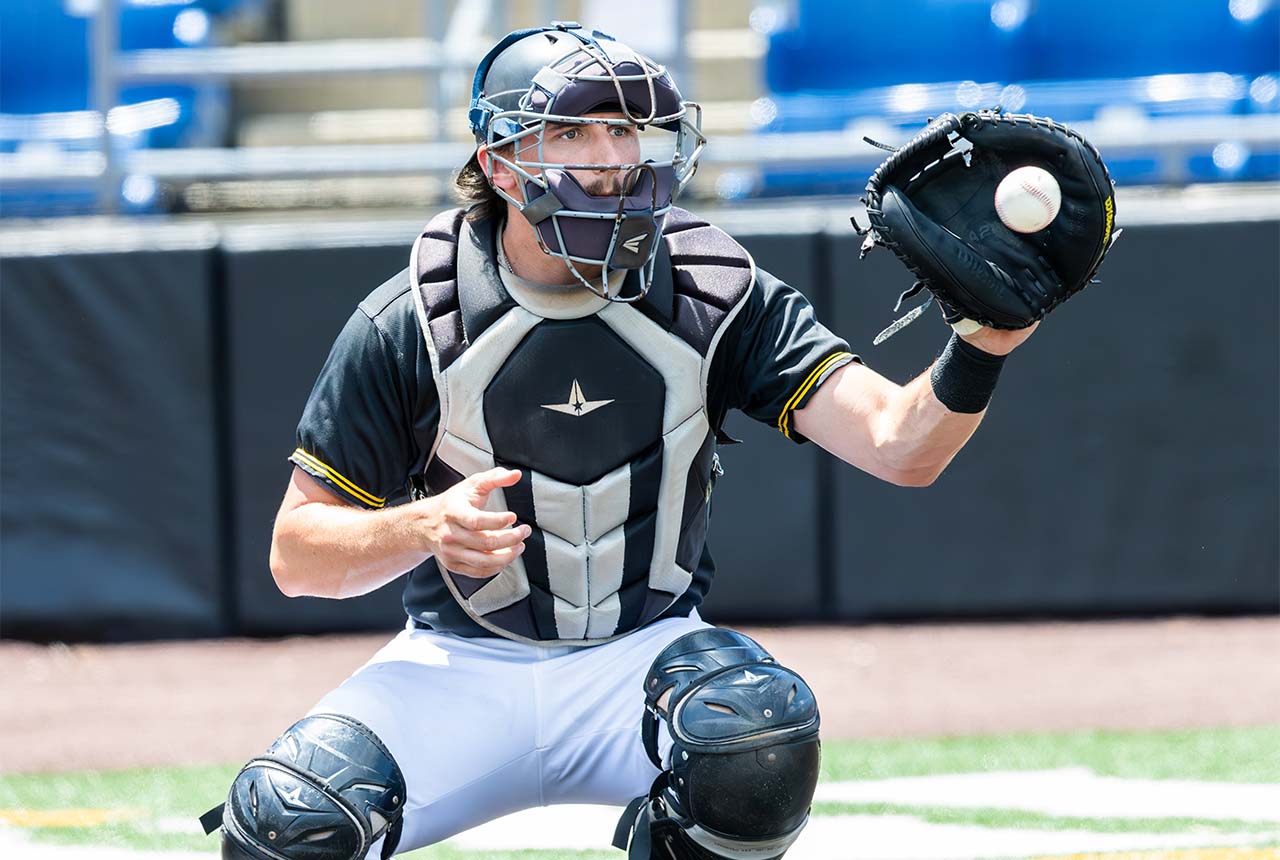 Sussex County Miners catcher Keenan O'Brien (photo by Phil Hoops)