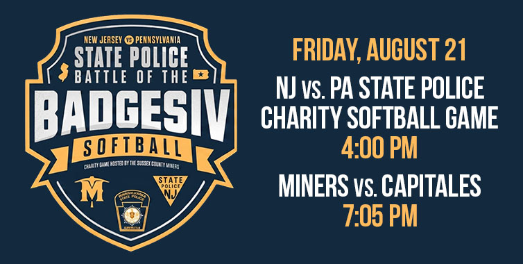 Sussex County Miners Battle of the Badges IV, Friday, August 21, 2026