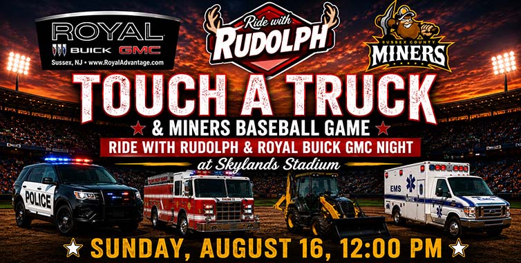 Touch a Truck benefiting Ride with Rudolph and presented by Royal Buick GMC, Sunday, August 16, 2026